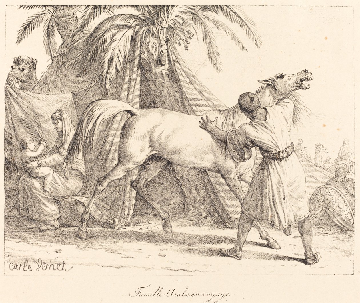 Arab Family on a Journey by Carle Vernet