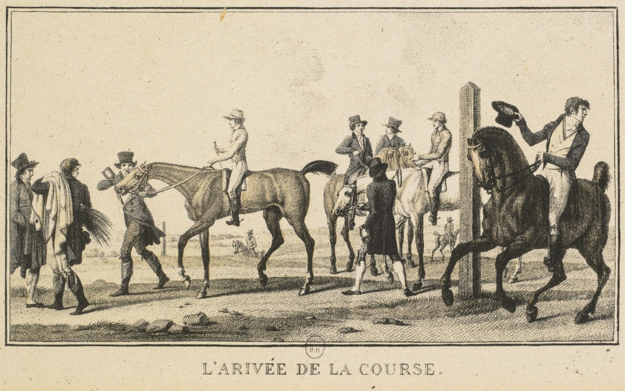 Racing Scenes: A Horse Arriving at the Race by Carle Vernet