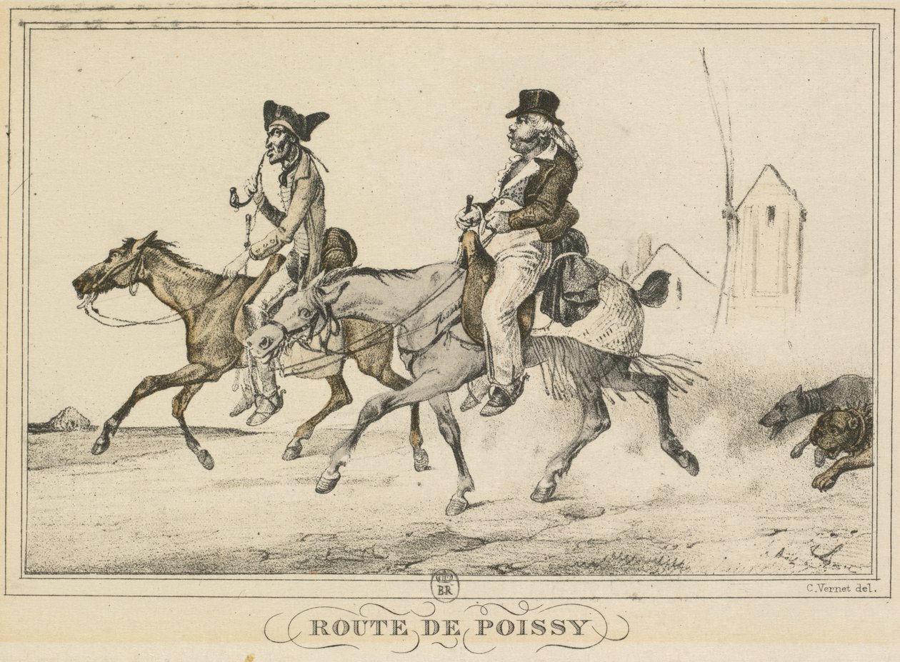 Scenes of Daily Life, Roads and Paths: Road to Poissy by Carle Vernet