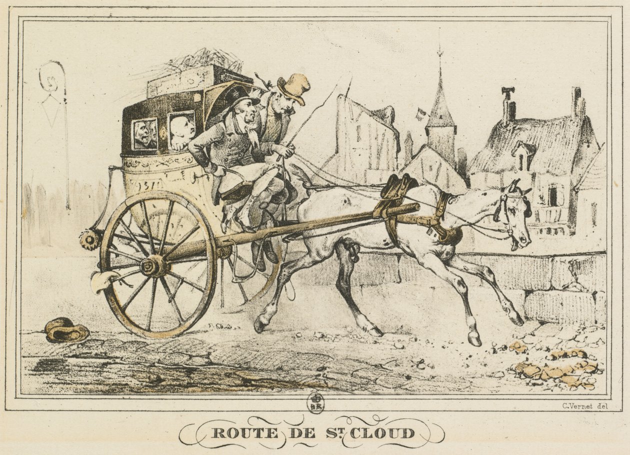 Scenes of Daily Life, Roads and Paths: Road to Saint-Cloud by Carle Vernet