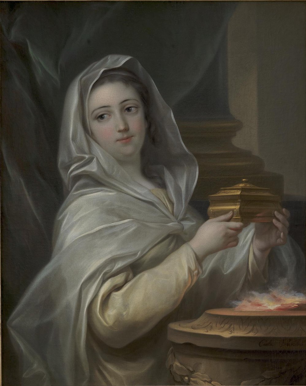 A Vestal. Woman portrayed as a Vestal? by Carle van Loo