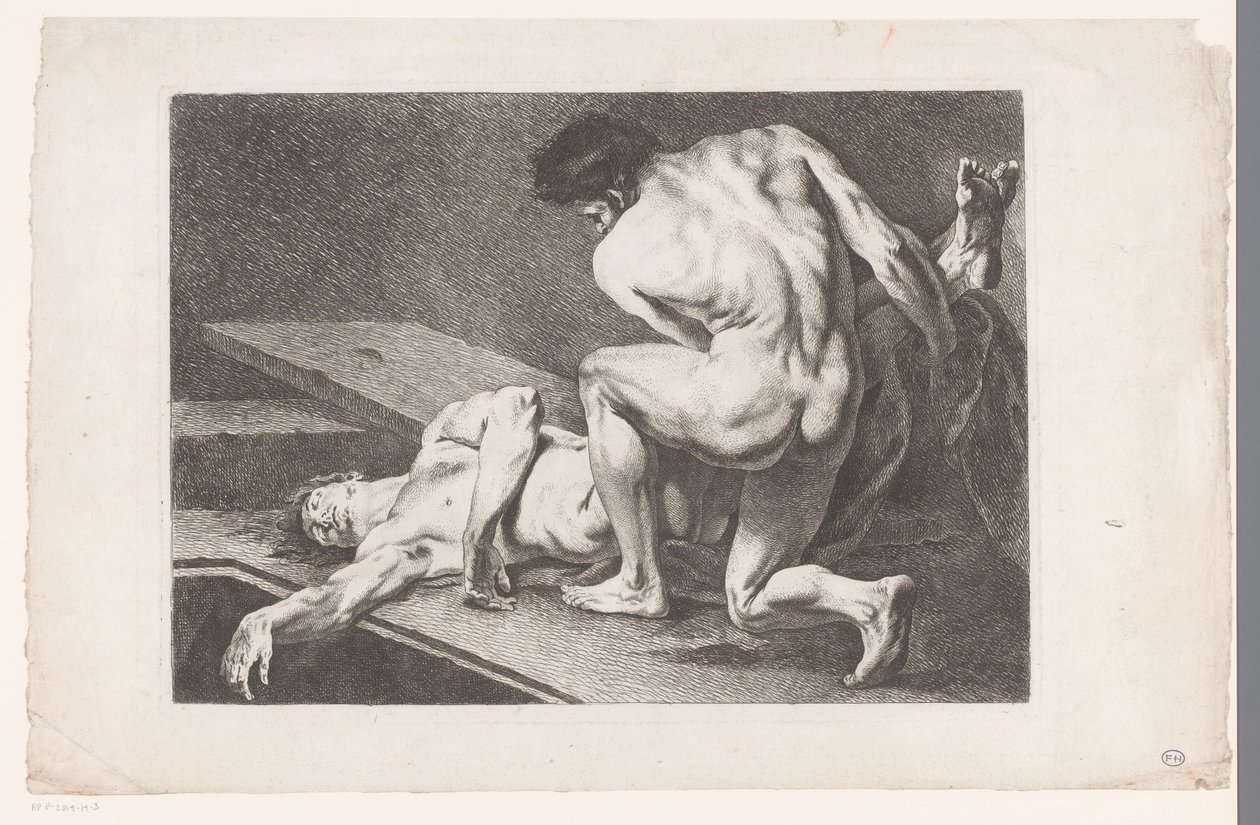 Academic Study of Two Male Nudes (Six Academic Studies) by Carle van Loo