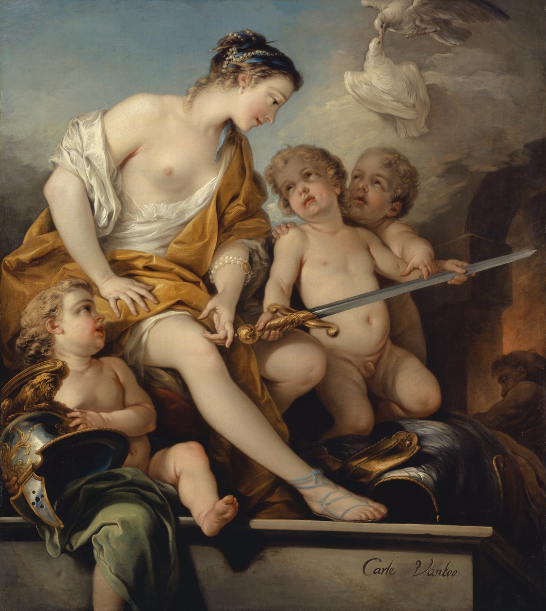 Venus and Cupids with the Arms of Mars by Carle van Loo