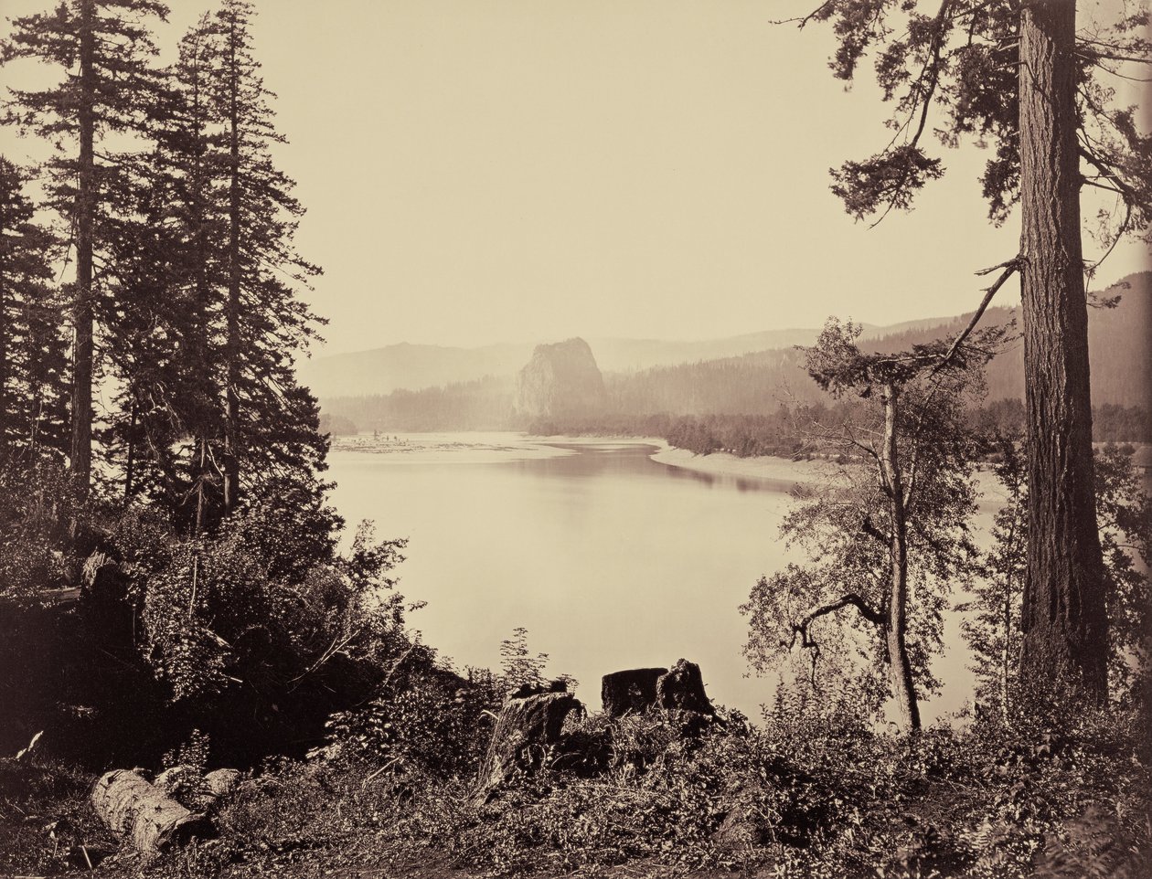Castle Rock, Columbia River by Carleton E. Watkins