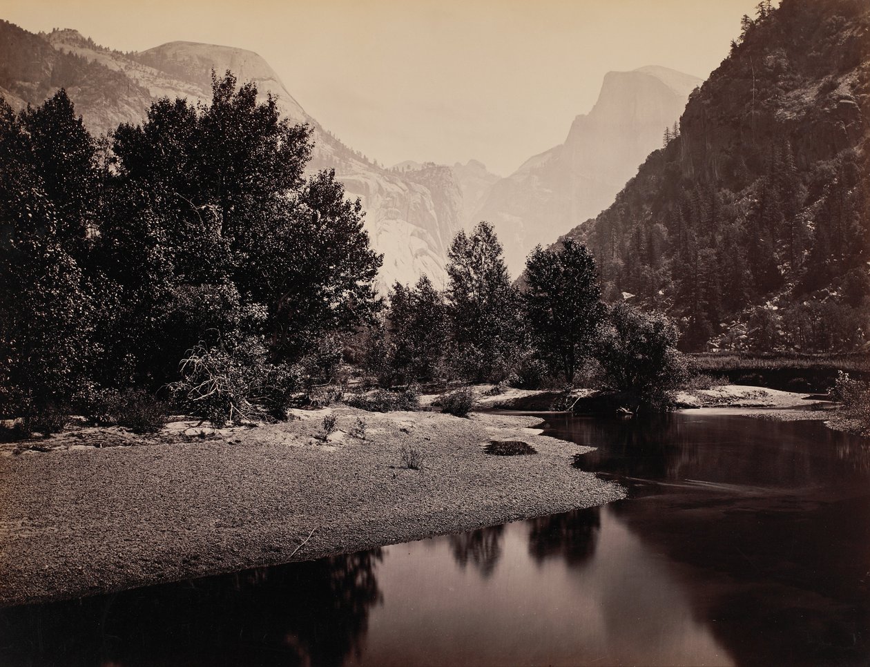 Distant View of the Domes, Yosemite Valley, California by Carleton E. Watkins