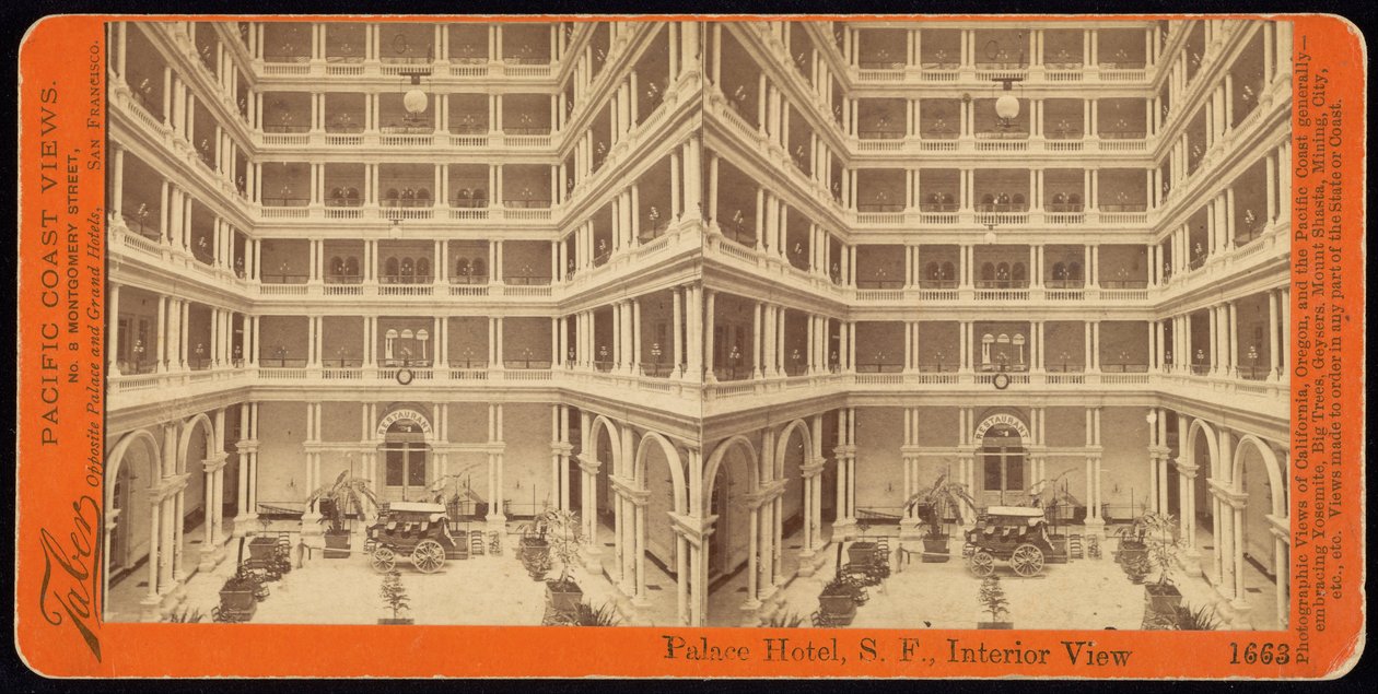 Palace Hotel, San Francisco, Interior View by Carleton E. Watkins