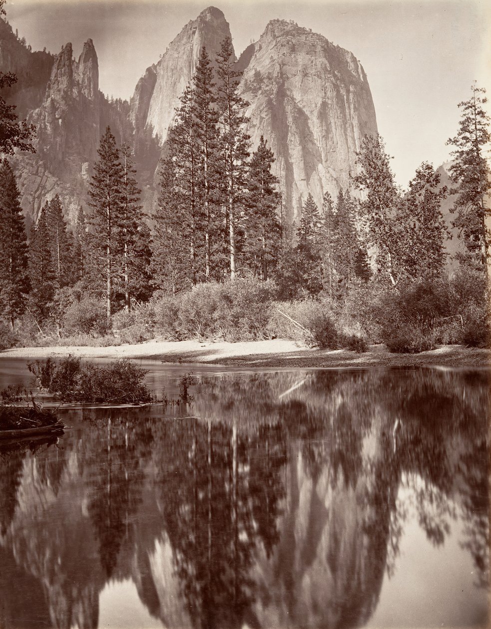 Mirror View of Cathedral Rocks, Yosemite, ca. 1872, printed ca. 1876 by Carleton E. Watkins.