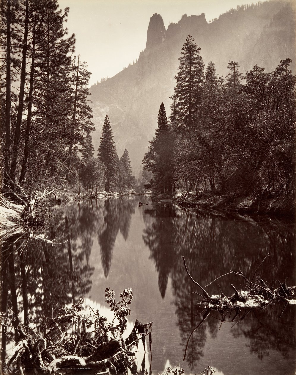 Mirror View of Sentinel Rock, Yosemite, ca. 1872, printed ca. 1876 by Carleton E. Watkins.