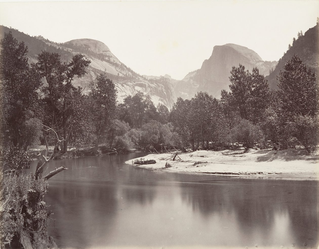 North and South Dome, Yosemite by Carleton E. Watkins.