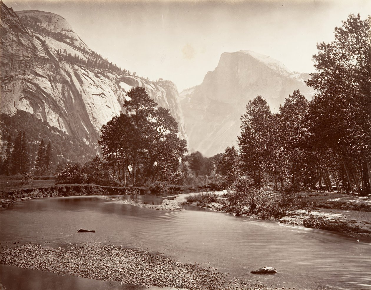 North and South Dome, Yosemite by Carleton E. Watkins.