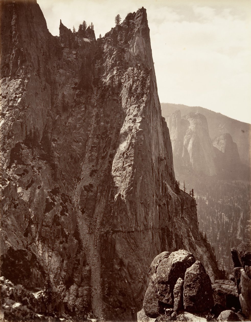 Sentinel Rock, Yosemite, ca. 1872, printed ca. 1876 by Carleton E. Watkins.