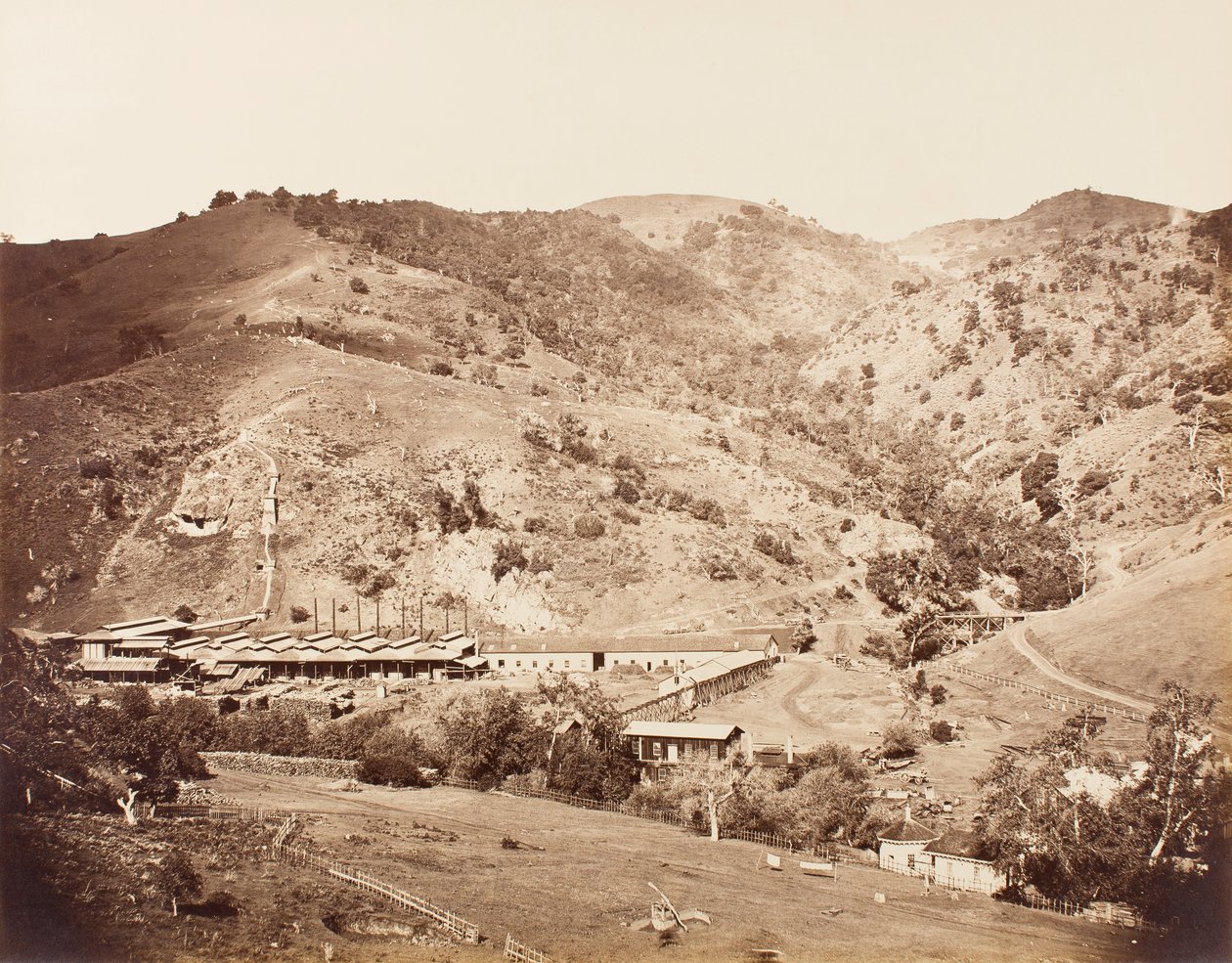 The Works and the Mine, New Almaden, Santa Clara, California by Carleton E. Watkins
