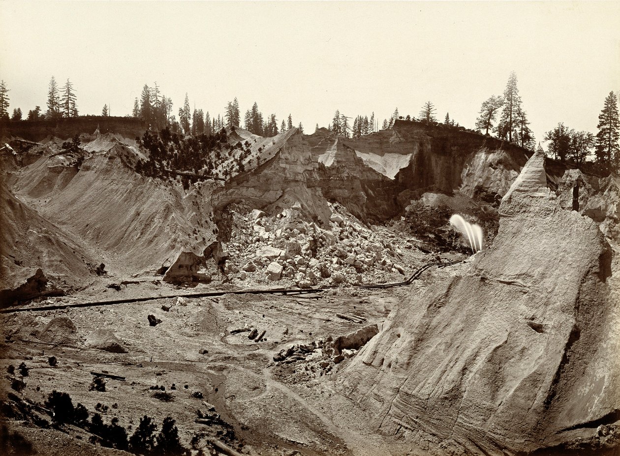 Union Diggings, Columbia Hill, Nevada County by Carleton E. Watkins