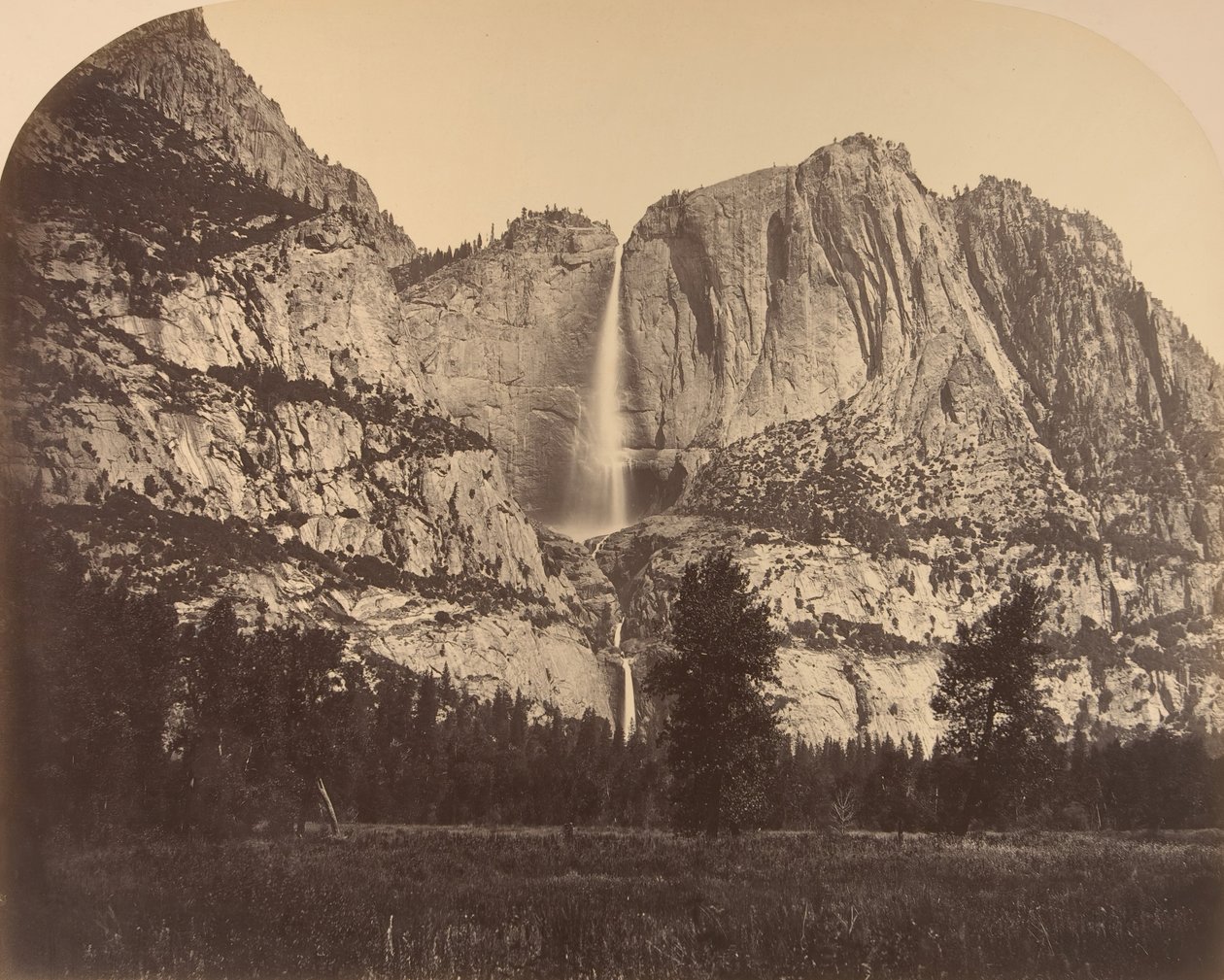 2637 Ft. Yosemite Fall, Front View by Carleton Emmons Watkins