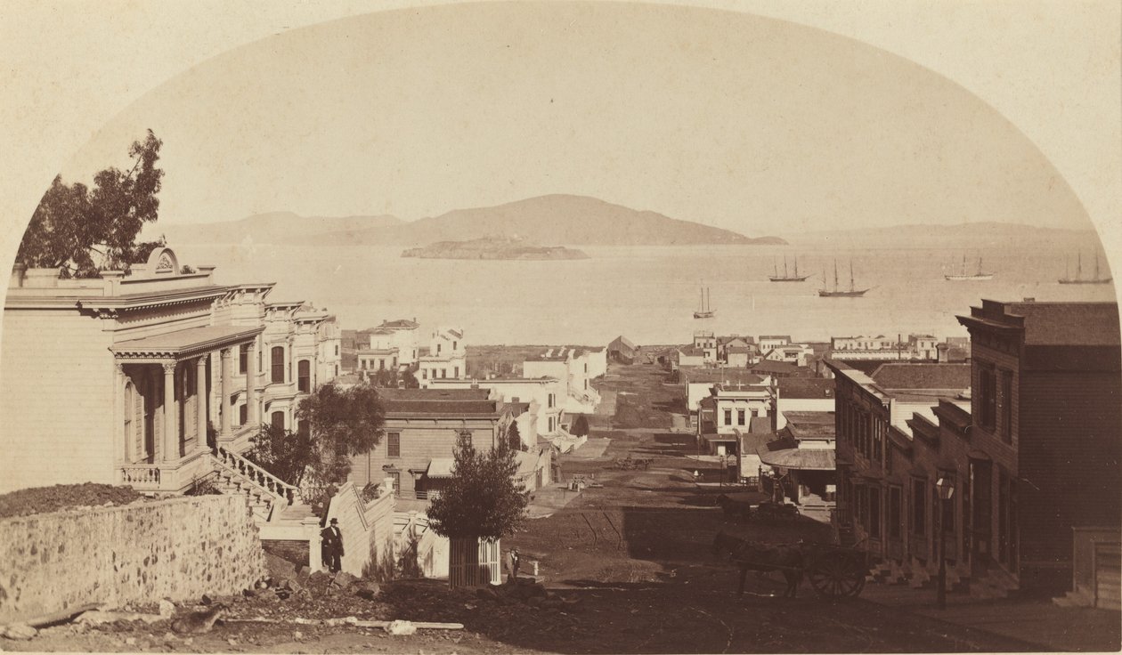 Alcatraz Island and San Francisco Bay, Looking North by Carleton Emmons Watkins
