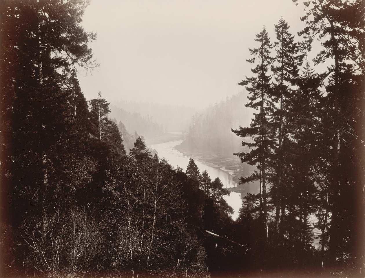Big River from the Rancherie, Mendocino, California, 1863 by Carleton Emmons Watkins