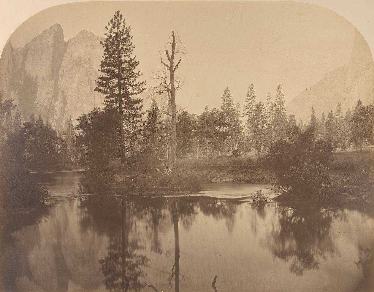 River View Down Valley, Cathedral Rock on Left by Carleton Emmons Watkins