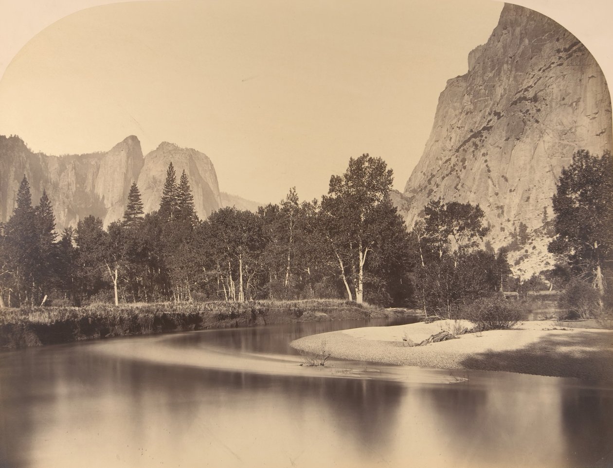 River View, Down the Valley, Cathedral Rock on Left, Yosemite by Carleton Emmons Watkins