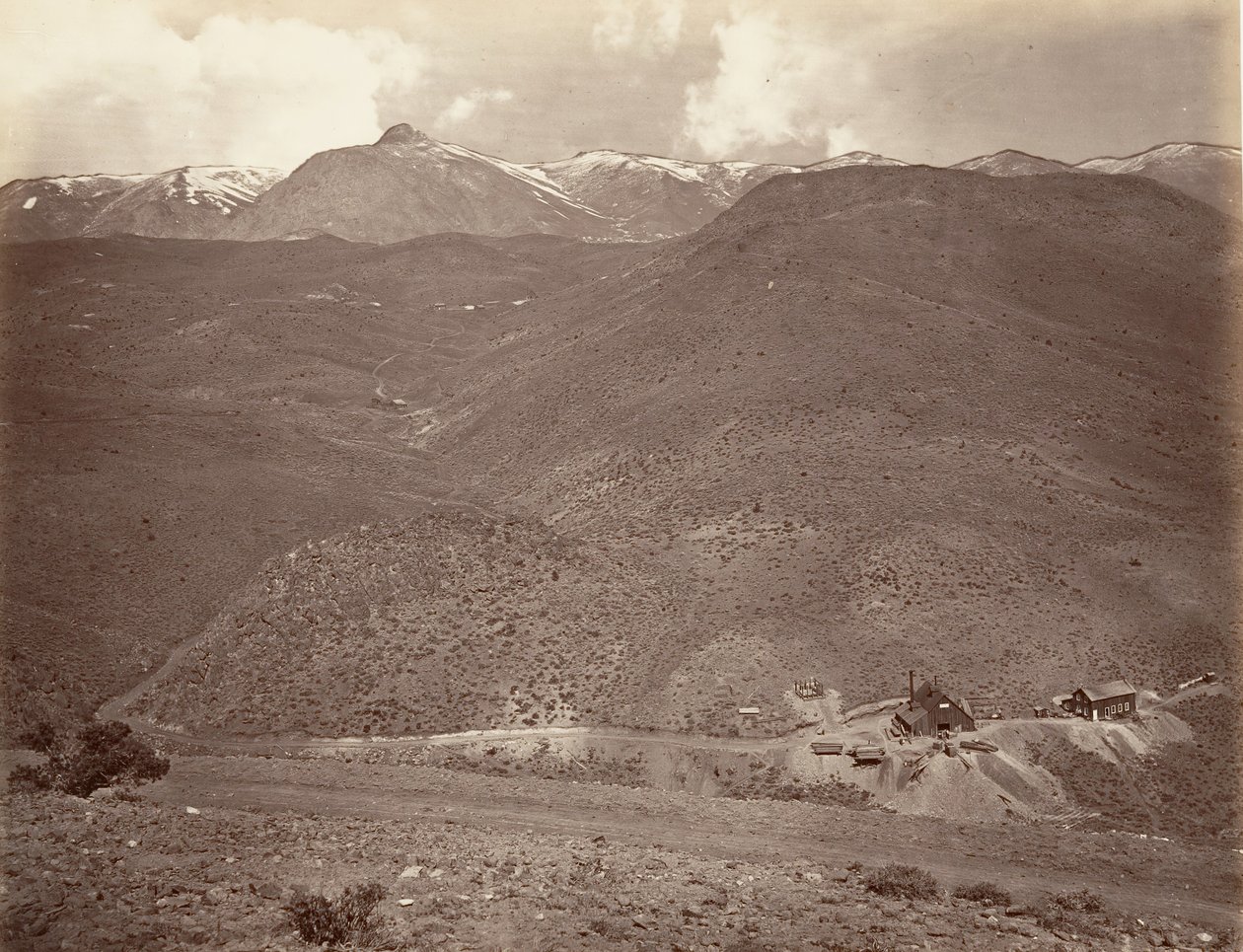Sutro Tunnel Shaft No. 2, 1875 by Carleton Emmons Watkins