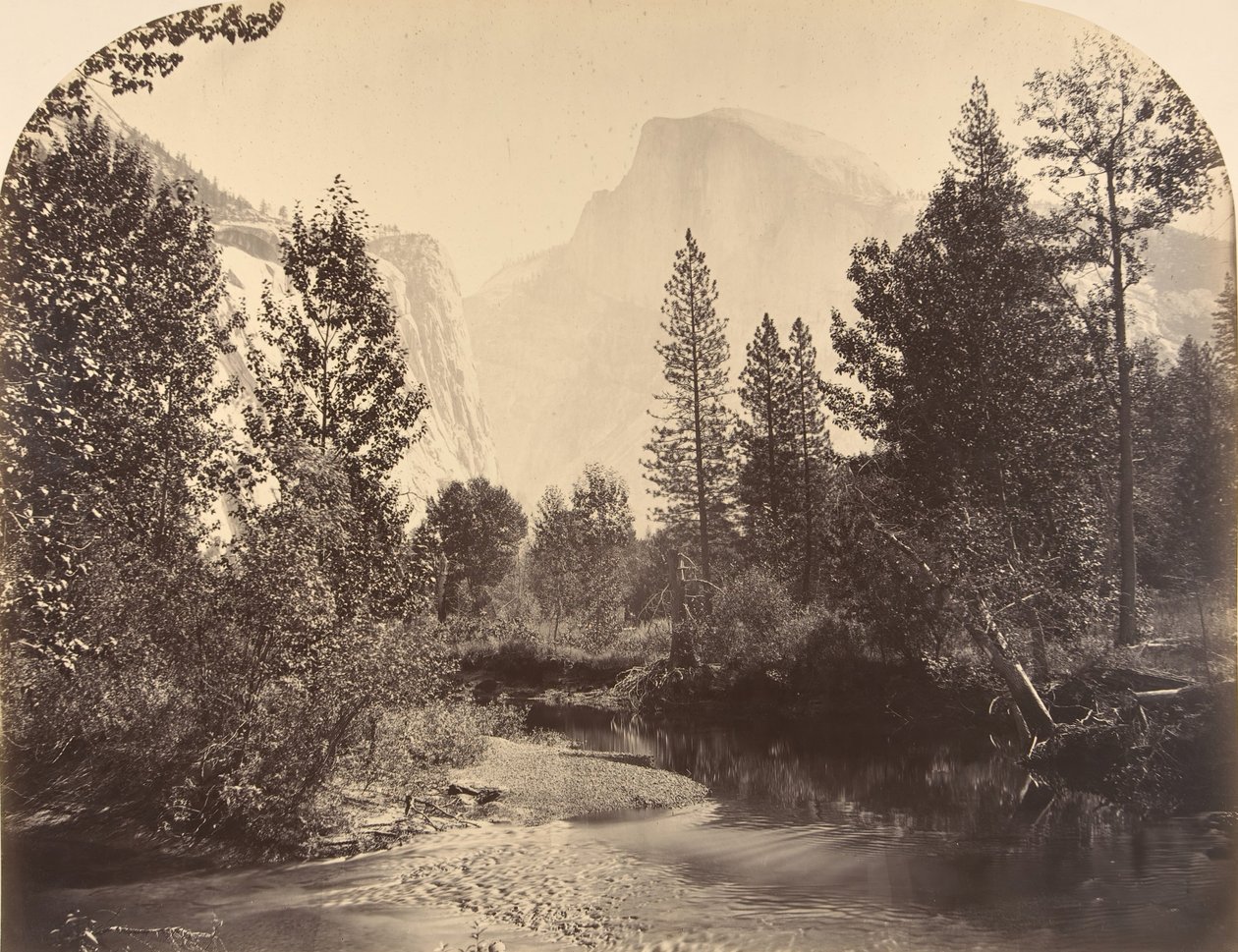Tasayac, or the Half Dome, 4967 Feet, 1861 by Carleton Emmons Watkins