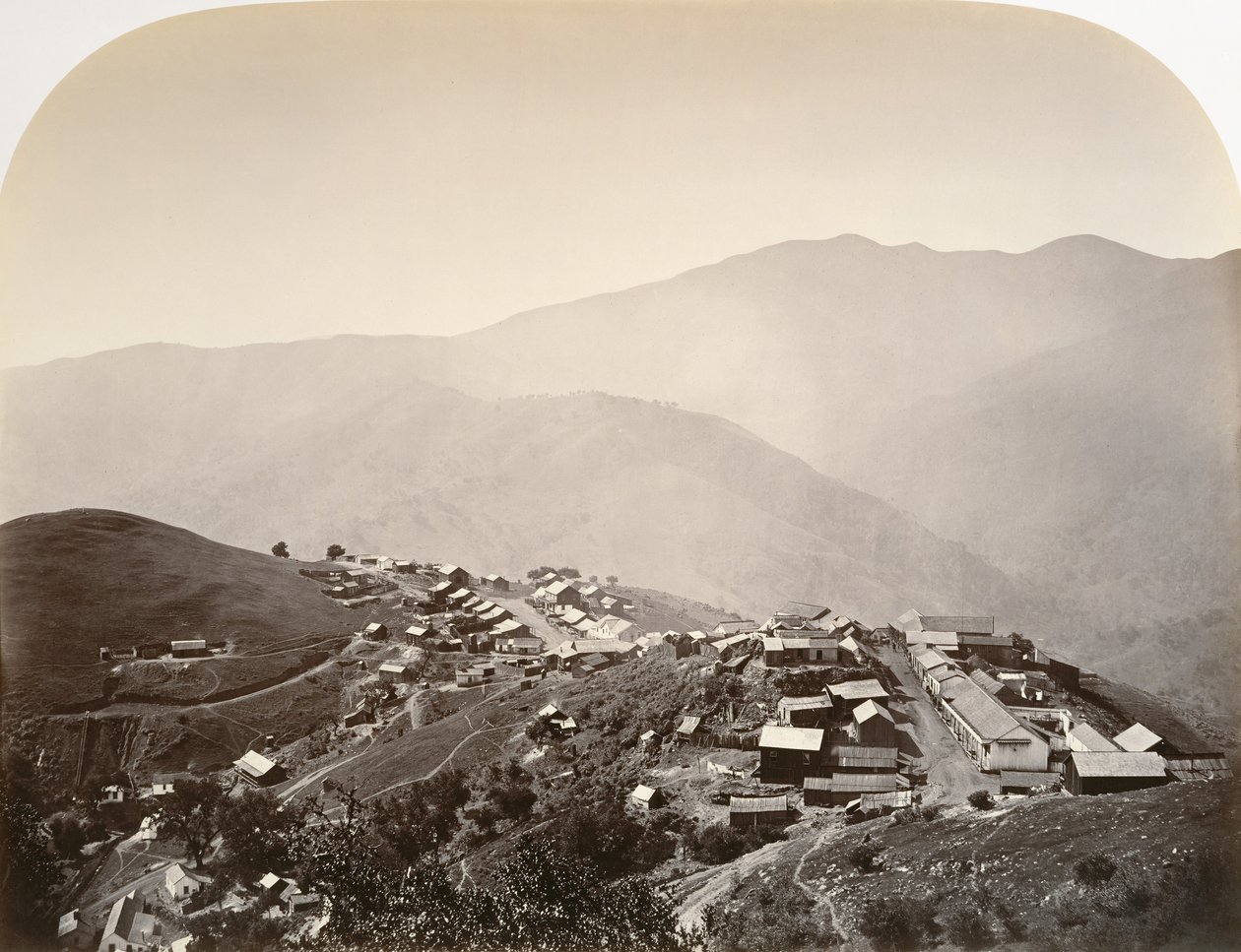 The Town on the Hill, New Almaden by Carleton Emmons Watkins
