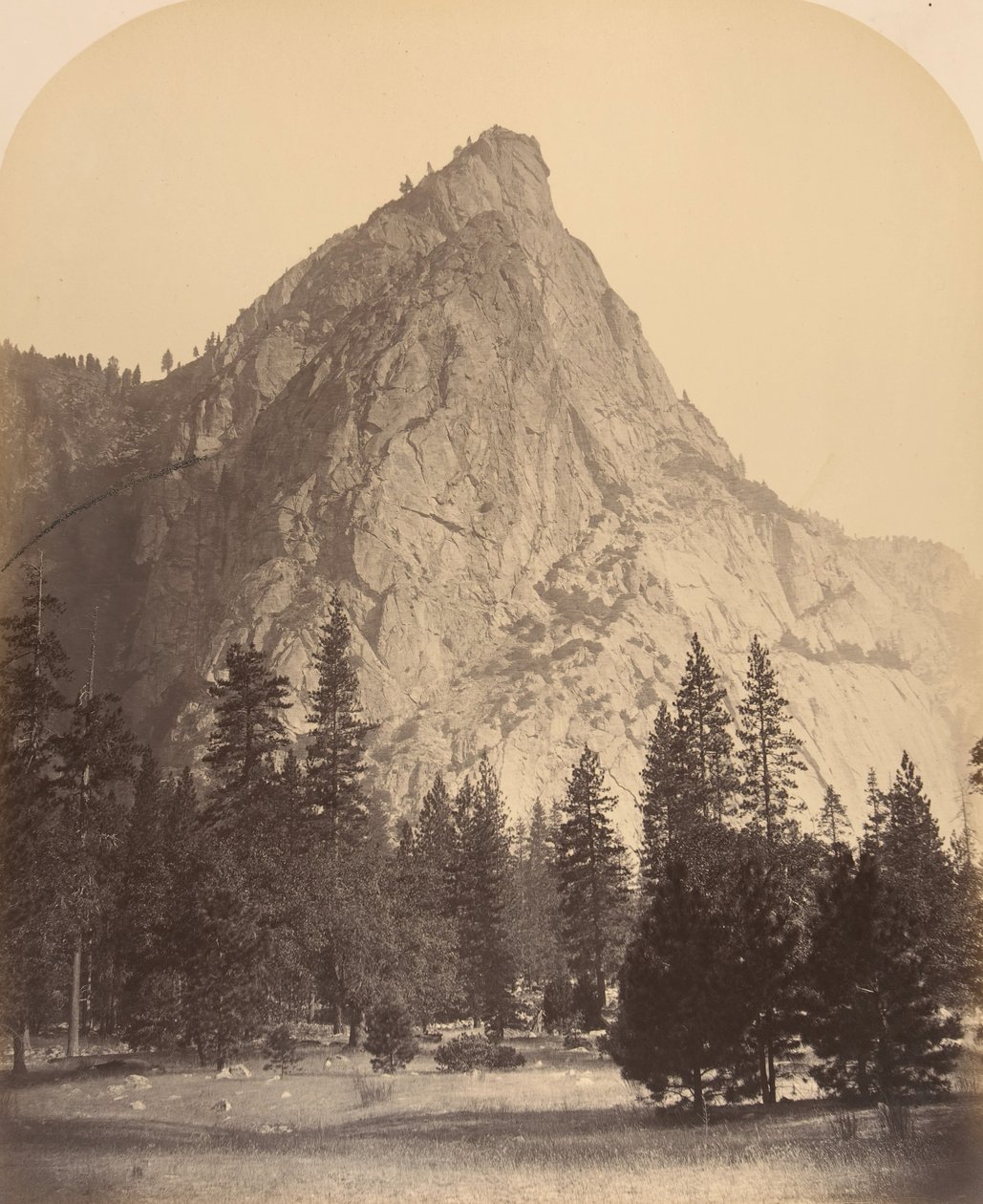 Three Brothers, Front View, 4480 Feet, 1861 by Carleton Emmons Watkins