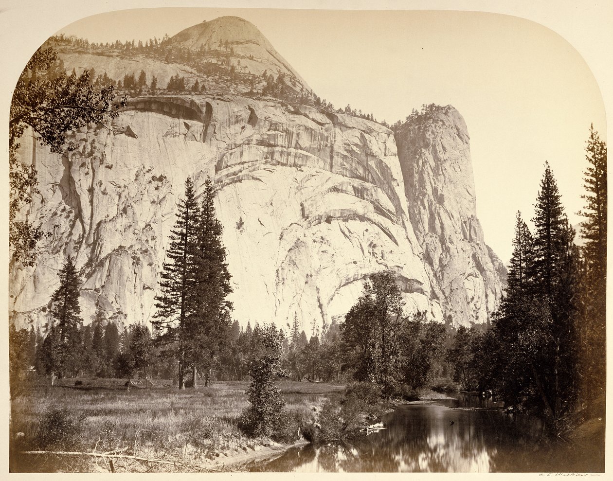 North Dome. Royal Arches - Washington Column by Carleton Watkins