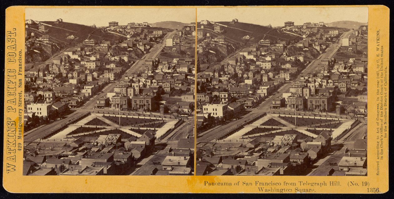 Panorama of San Francisco from Telegraph Hill, Washington Square by Carleton Watkins
