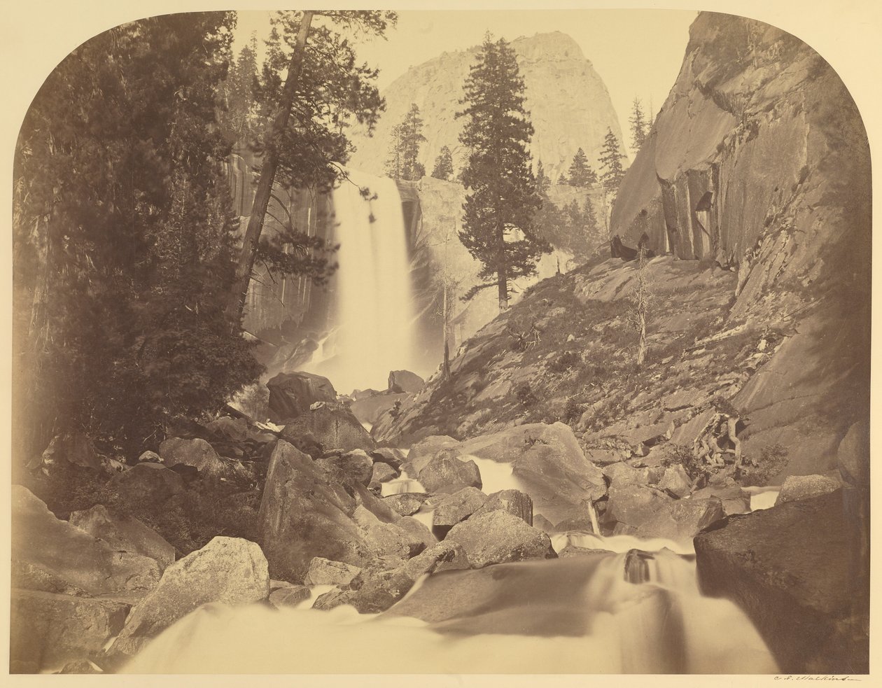 [Piwayac - Vernal Fall - 300 ft. Yosemite] by Carleton Watkins
