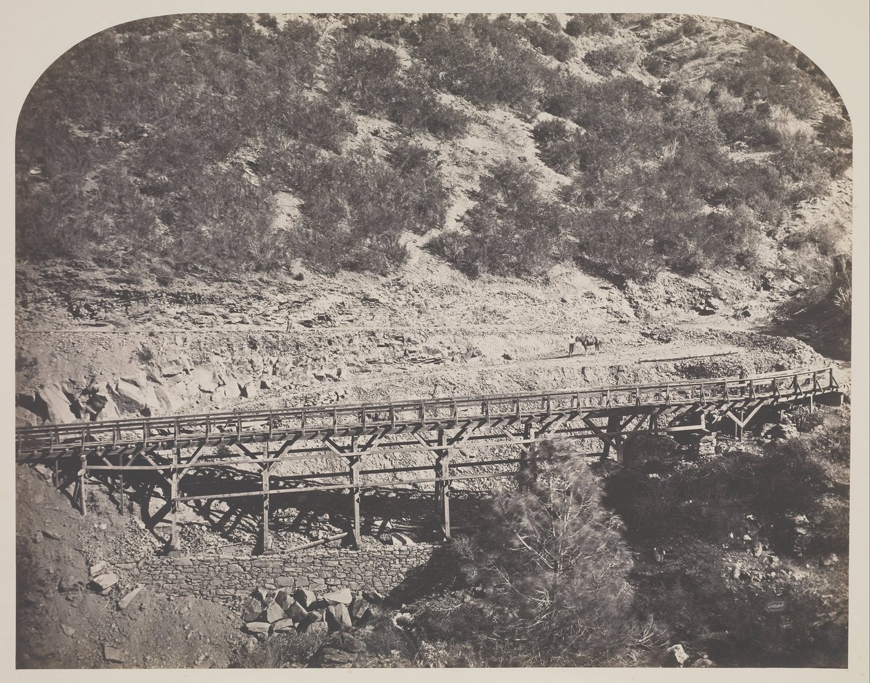 Railroad Bridge, Cape Horn, Mariposa County by Carleton Watkins