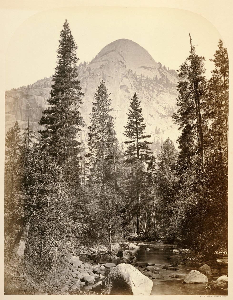 North Dome, 3729 ft. Yosemite by Carleton Watkins