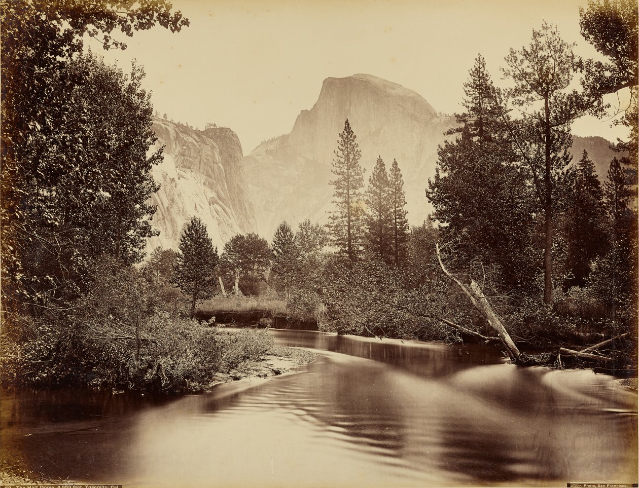 The Half Dome, 4,953 feet, Yosemite, California by Carleton Watkins