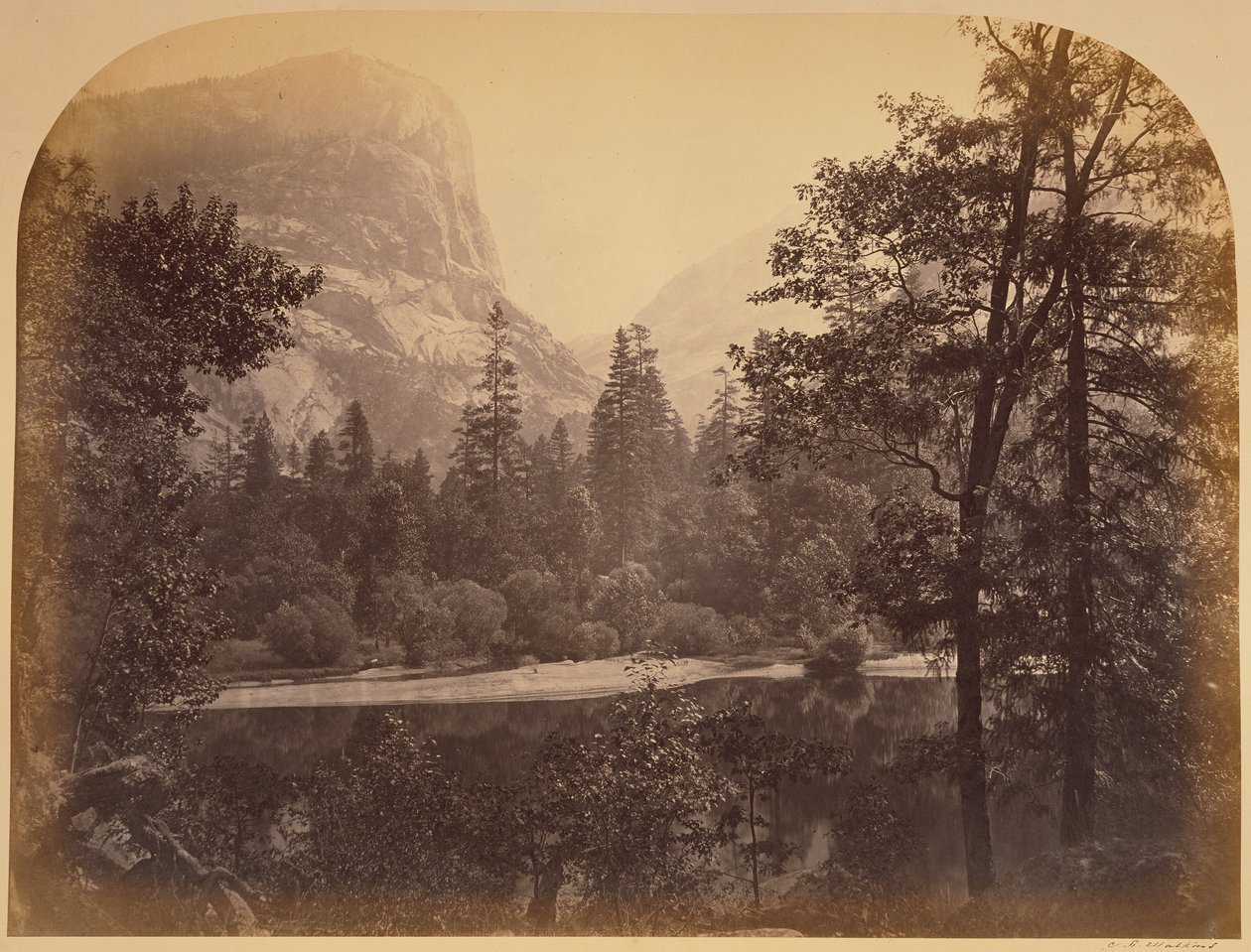 The Lake - Yosemite / Lake Ah-Wi-Yah, Yosemite / Mirror Lake and Mt. Watkins, Yosemite by Carleton Watkins