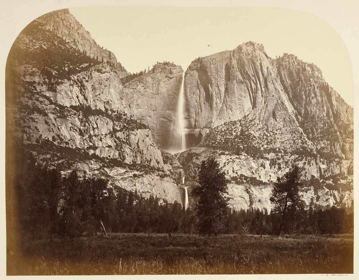 Yosemite Falls (Front View) 2477 ft. by Carleton Watkins