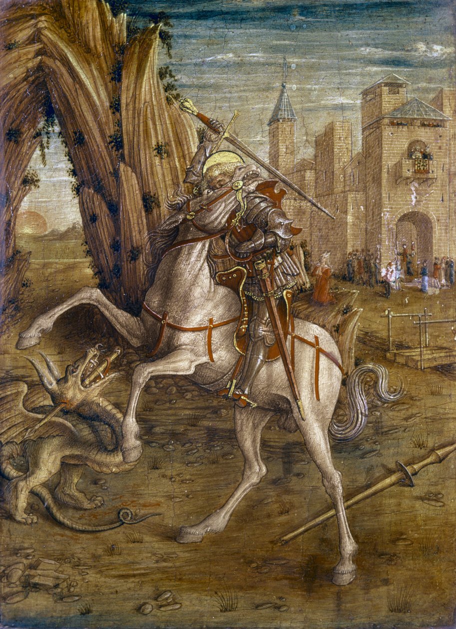 St. George and the Dragon, scene from the predella panel of the 