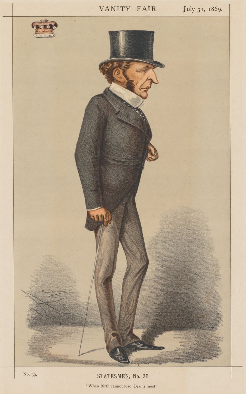 Vanity Fair: Statesman No. 26 "When Birth cannot lead, Brains must." by Carlo (Ape) Pellegrini