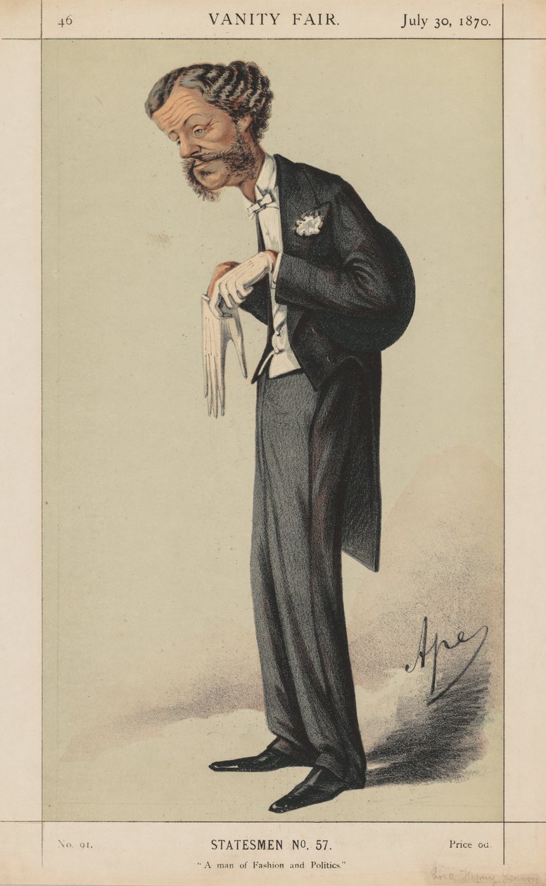 Vanity Fair: Statesman, No. 57 "A man of Fashion and Politics" by Carlo (Ape) Pellegrini
