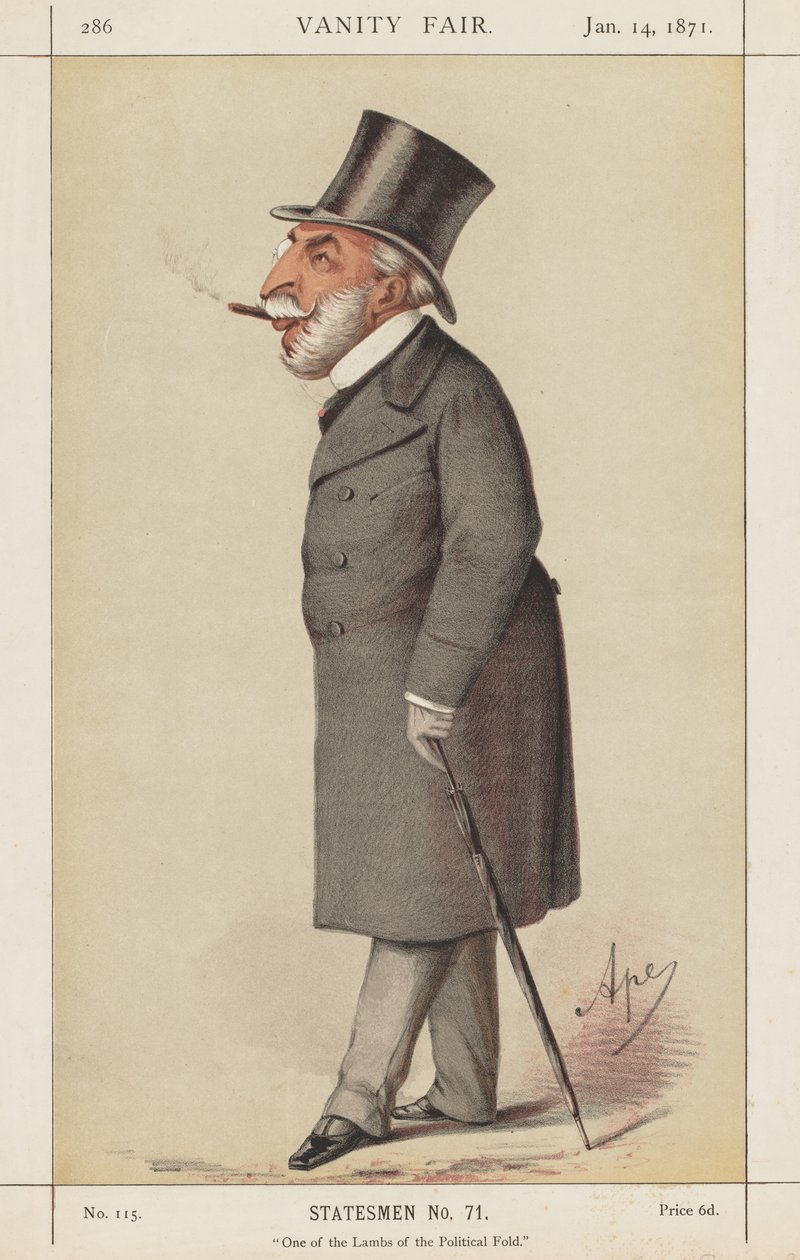 Vanity Fair: Statesman, No. 71 "One of the Lambs of the Political Fold" by Carlo (Ape) Pellegrini
