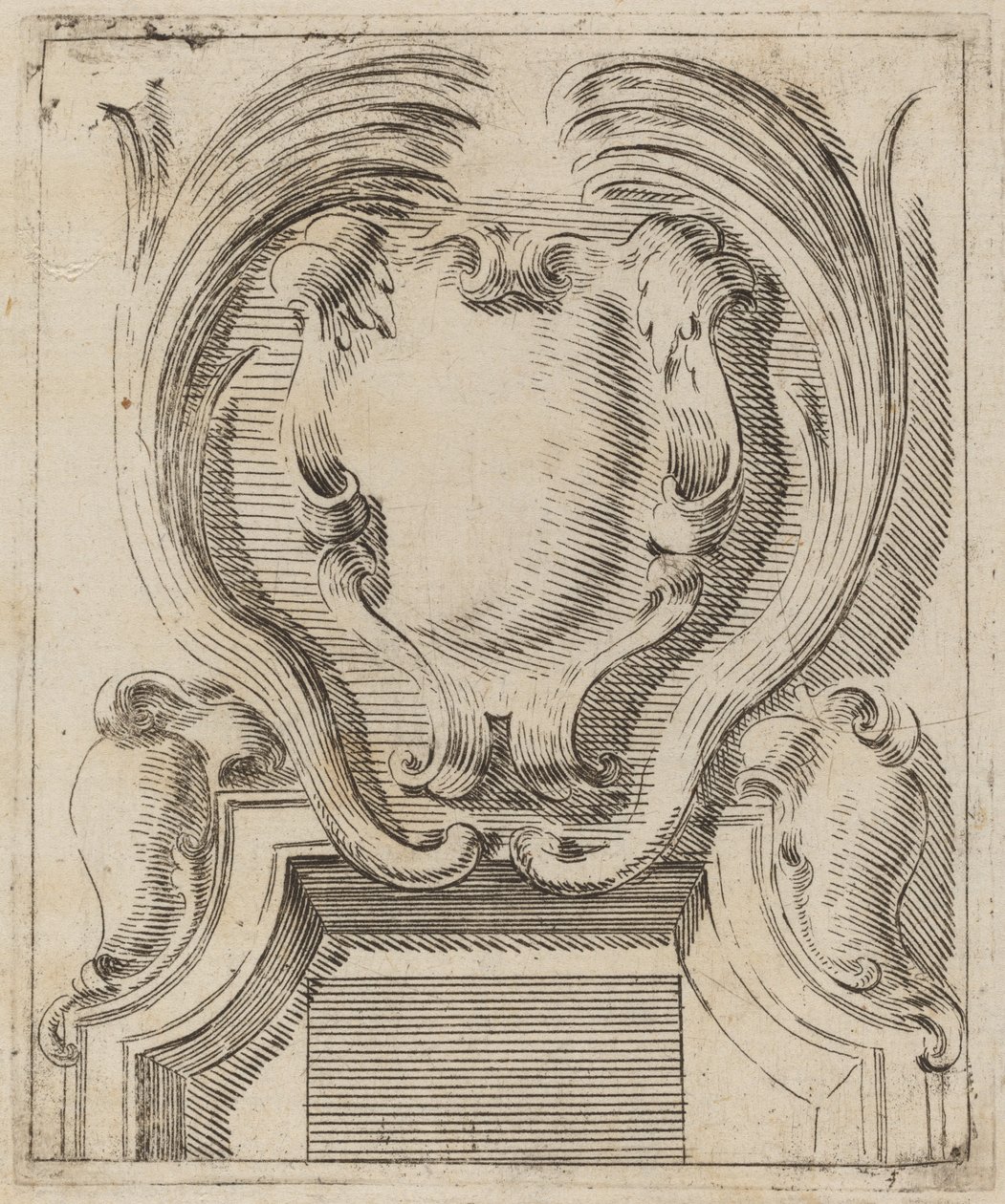 Architectural Motif with Three Shields by Carlo Antonio Buffagnotti