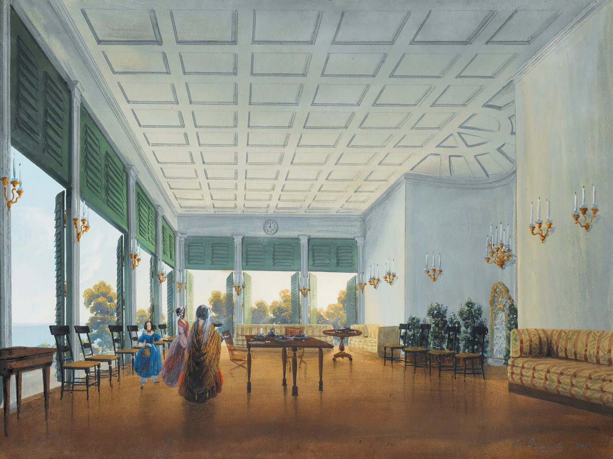 Interior in the Naryshkin Palace of Miskhor by Carlo Bossoli
