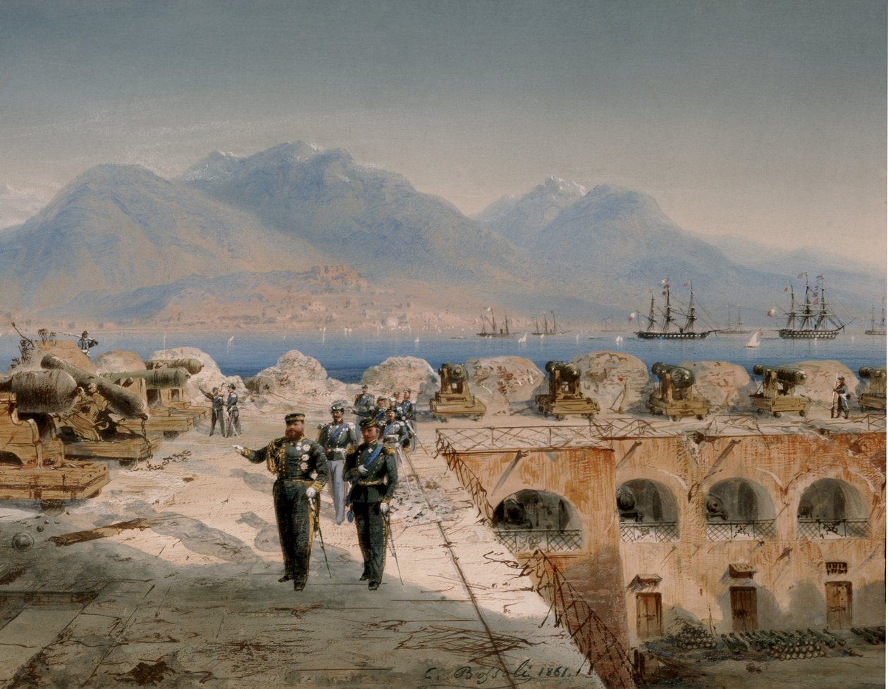 Siege of Gaeta, Inspection of Recently Occupied Fortifications by Carlo Bossoli