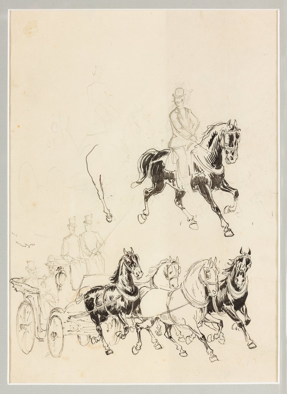 Preparatory Study for Carriage and Horses by Carlo Casaltoli