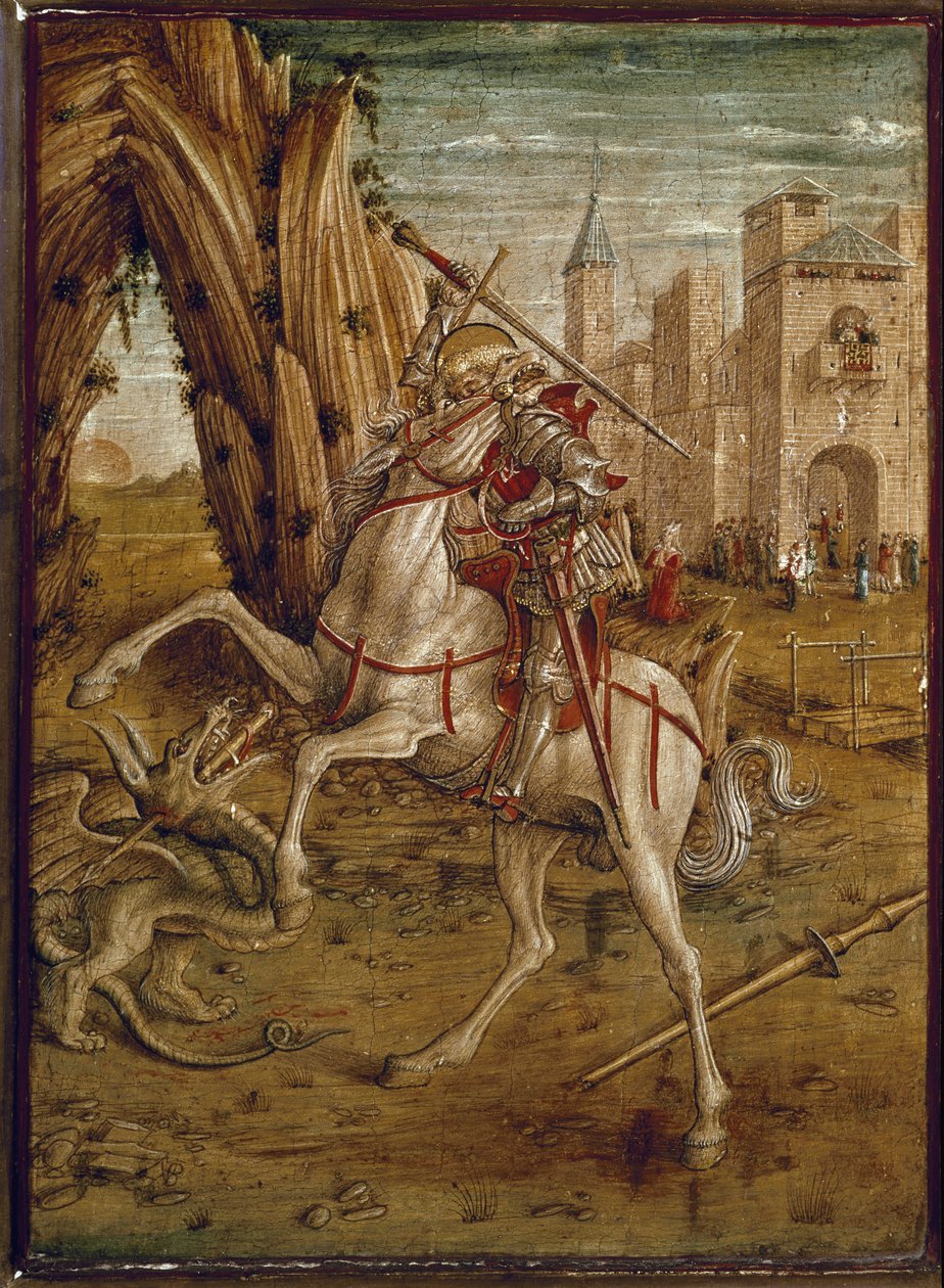 Saint George Killing the Dragon (detail) by Carlo Crivelli