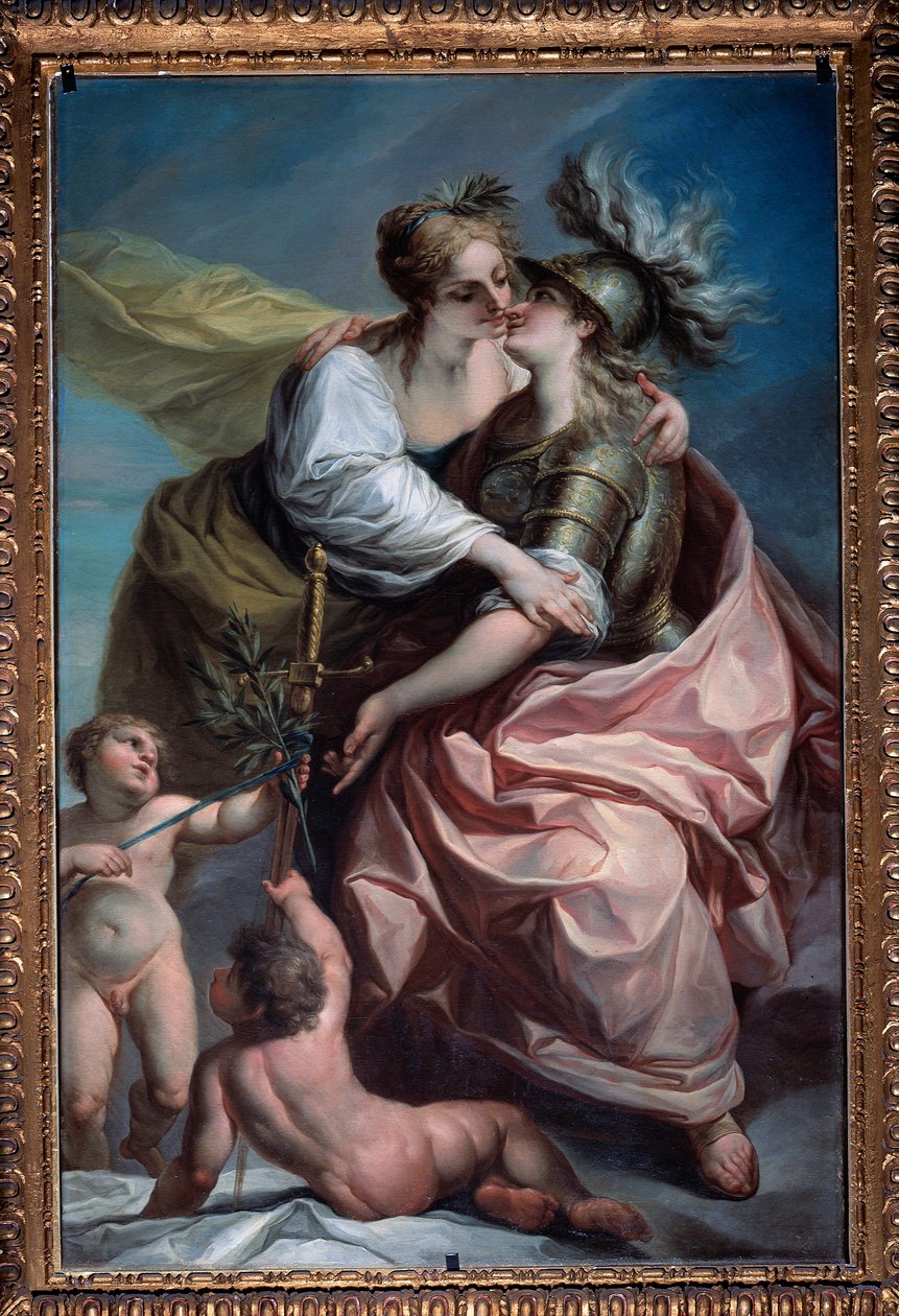 Allegory of the Thirteen Values of the Republic: Peace Embracing Justice by Carlo Giuseppe Ratti