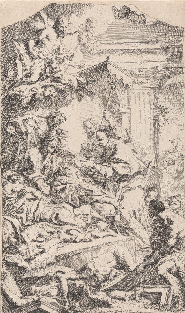 Saint Charles Giving Communion to the Plague-Stricken by Carlo Innocenzo Carloni