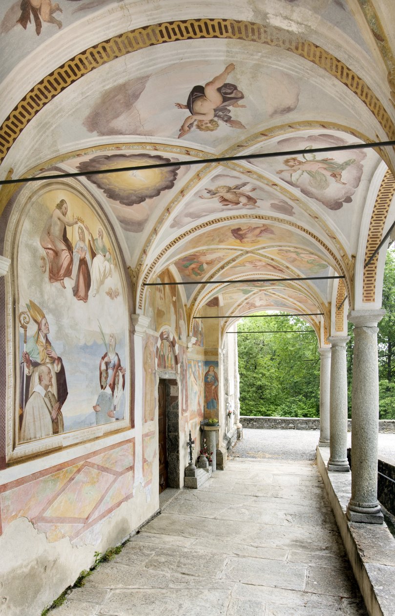 View of the Frescoes and Portico, Church of Santi Nazaro e Celso, Lanzo D