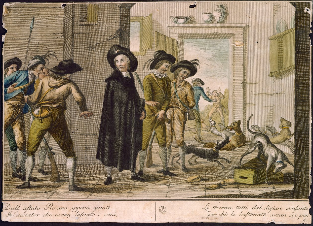 Priest Arlotto, by Carlo Lasinio, coloured engraving by Carlo Lasinio