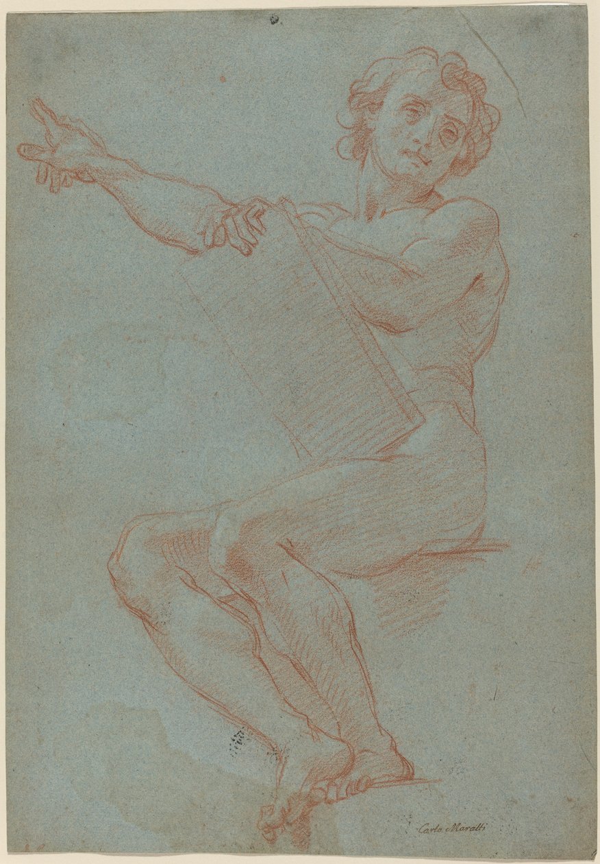 A Seated Man Holding a Tablet by Carlo Maratta