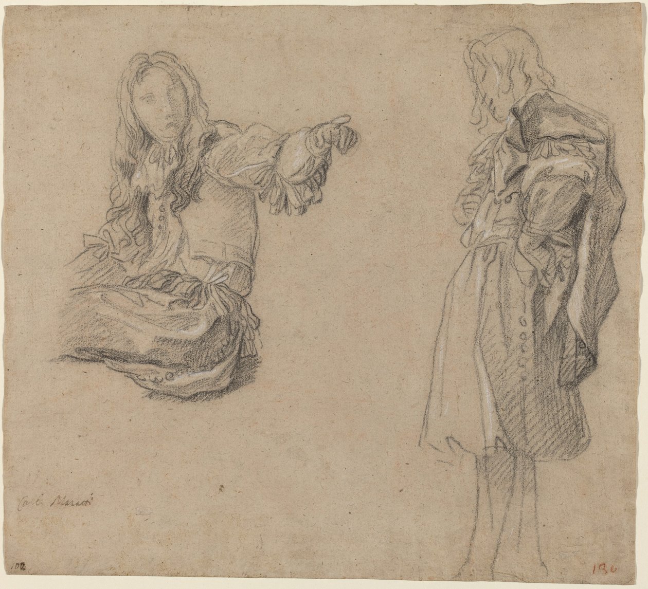 Two Men in Elaborate Costumes by Carlo Maratta
