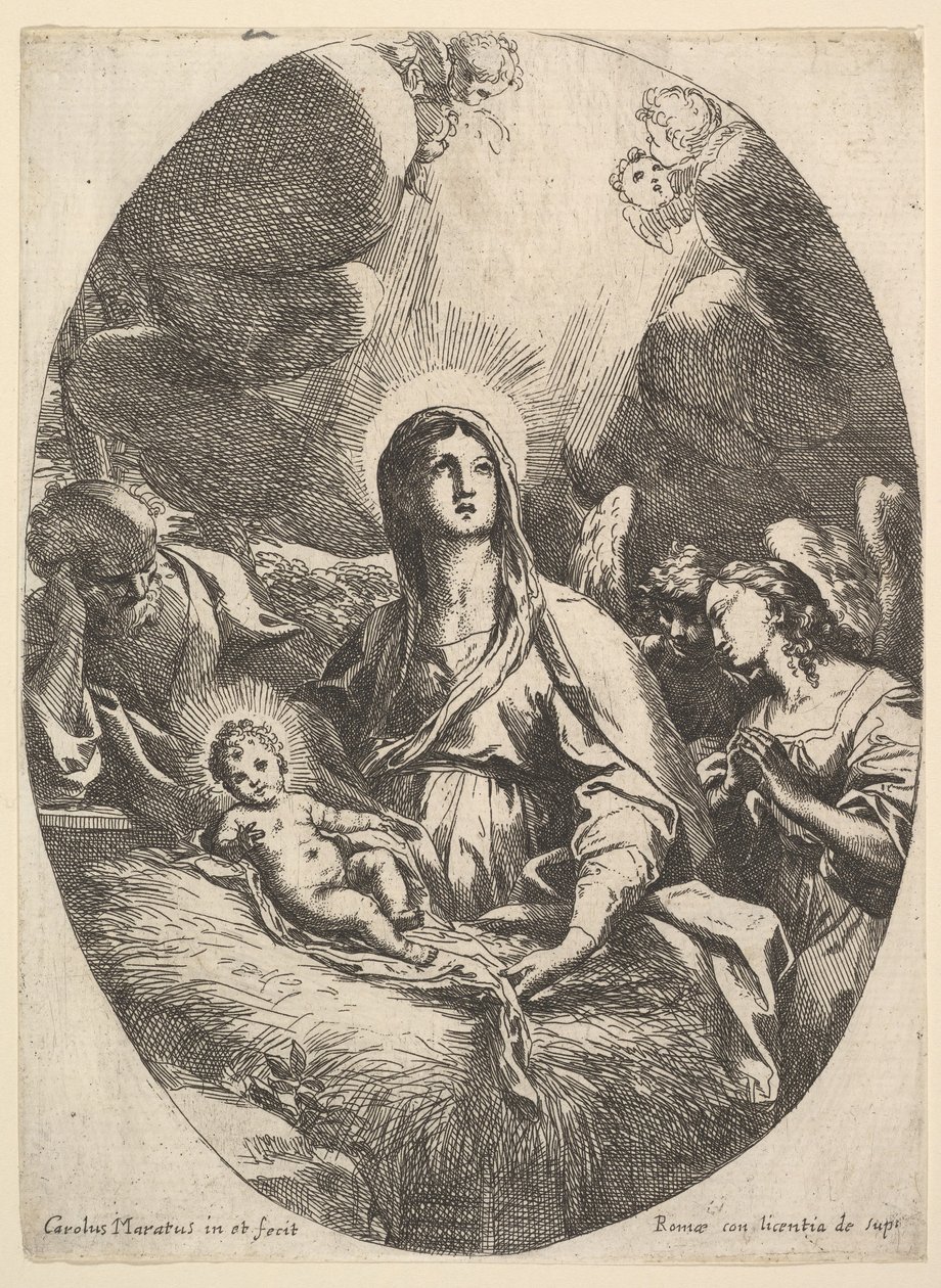 The Adoration of the Angels by Carlo Maratta or Maratti